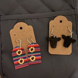 Cows and Sunflowers Earrings set